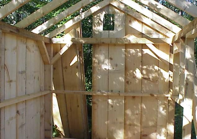 cape cod post and beam shed interior