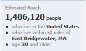 Facebook local reach Eastern MA