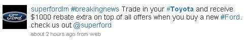 ford trade your toyota
